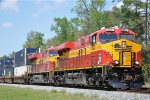 Southbound intermodal (101) departs Bowden